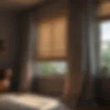 Elegant Roman shades in luxurious fabric