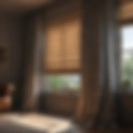 Elegant Roman shades in luxurious fabric