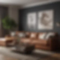 Elegant sectional sofa in small living room