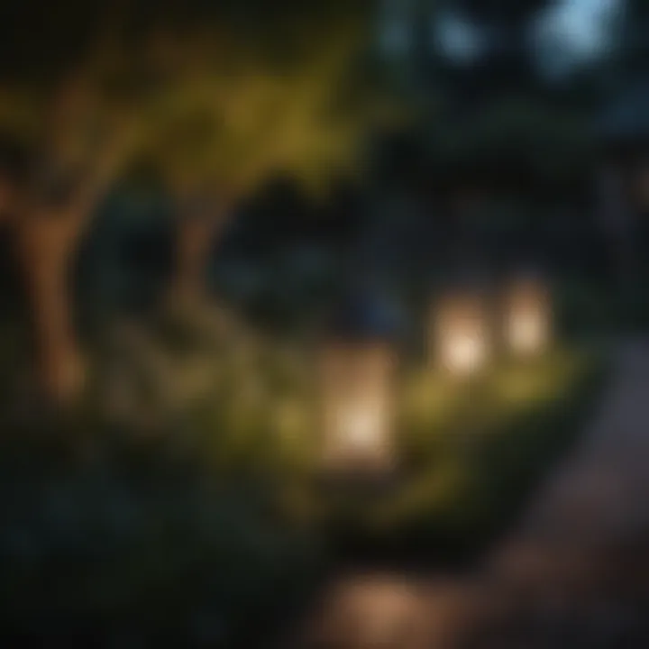 Elegant Solar Lanterns in Garden