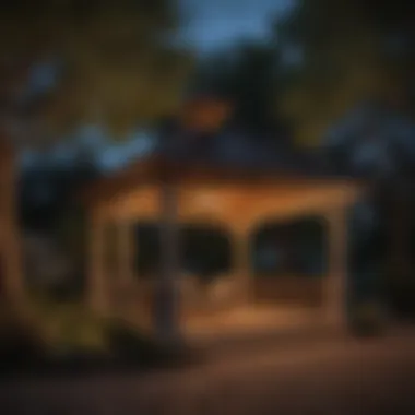 Elegant Sonoma Gazebo with Solar Lights at Dusk