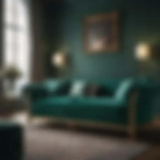 Elegant Velvet Sofa in Rich Emerald