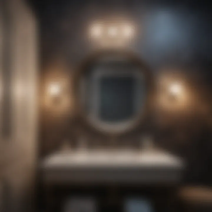 Elegant wallpaper design in a small bathroom