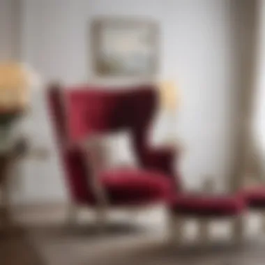 Opulent Touch of Burgundy in a White Bedroom Elegant White Bedroom with Burgundy Velvet Armchair
