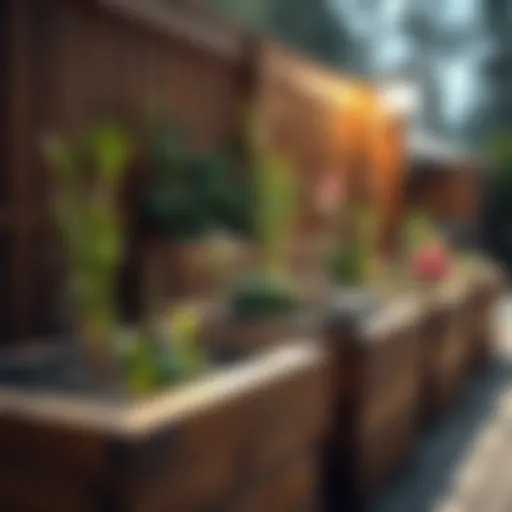 Elegant wooden raised garden bed design