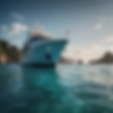 Elegant Yacht Docked in Turquoise Blue Waters