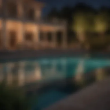 Nighttime Ambiance by the Pool with Decorative Lighting