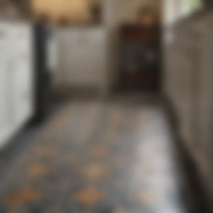 Vintage-inspired kitchen floor tile craftsmanship