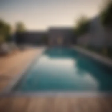 Minimalistic Modern Pool with Water Feature Minimalistic Modern Pool with Water Feature