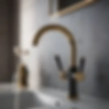 Sleek Black and Gold Faucet Design