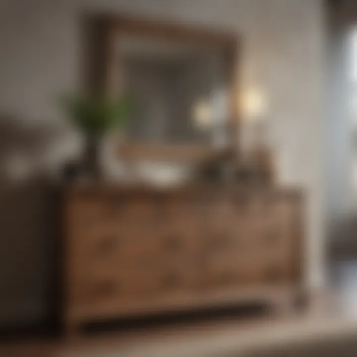 Rustic Wood Dresser with Mirror