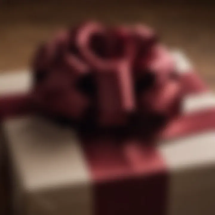 Opulent velvet ribbon in rich burgundy hue for luxurious gift wrapping