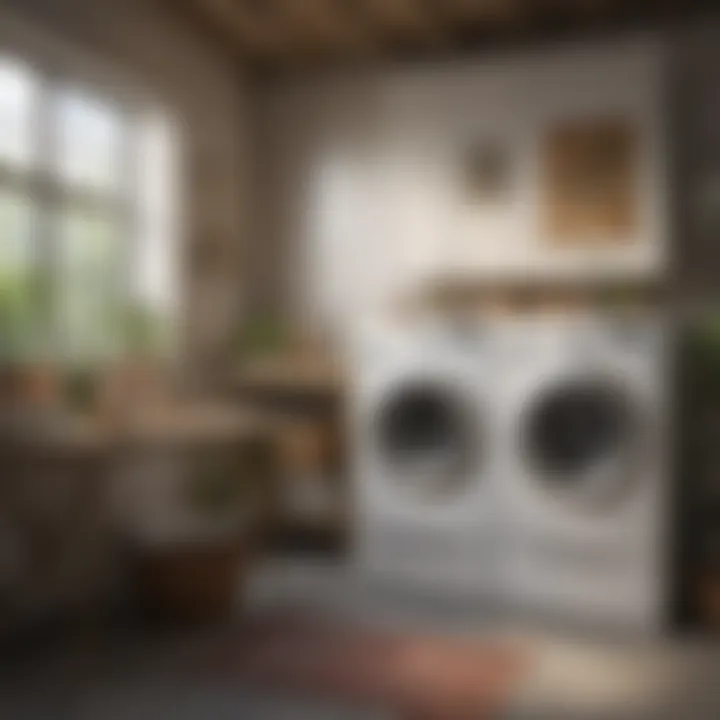 Botanical prints bringing nature into laundry room