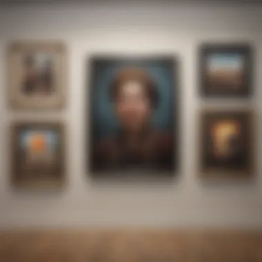 Curated Eclecticism Gallery wall with a curated collection of paintings