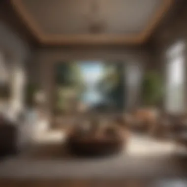 Scenic Serenity Large landscape painting as a focal point in a room