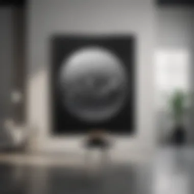 Monochromatic Charm Minimalist black and white painting in modern setting