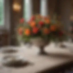 Elegant table setting with floral centerpiece