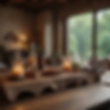 Rustic table decor with wooden elements