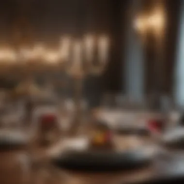 Sophisticated table arrangement for a formal dinner