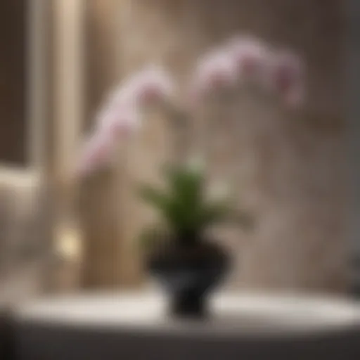 Exquisite Orchid Artwork in Bathroom