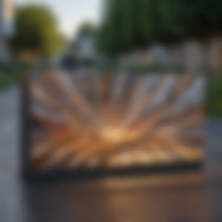 Artistic driveway divider with abstract design