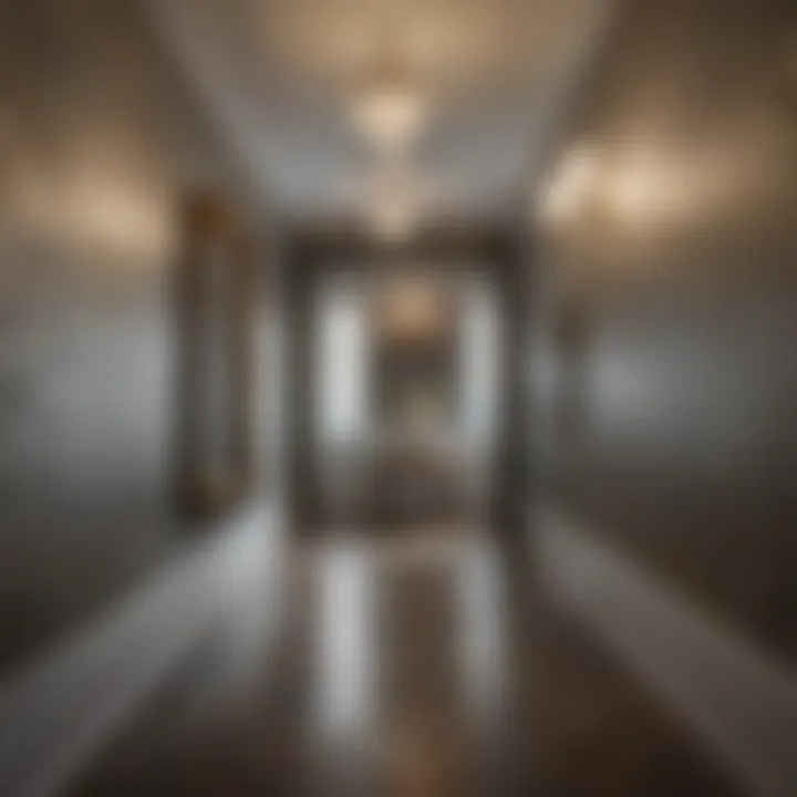 Luxurious metallic wallpaper in hallway
