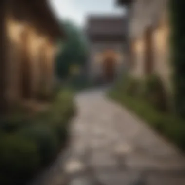 Elegant Stone Pathway Leading to Home Entrance Elegant Stone Pathway Leading to Home Entrance