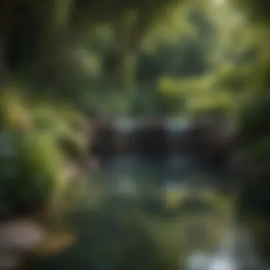 Harmonious Water Feature in Tranquil Garden Setting Harmonious Water Feature in Tranquil Garden Setting