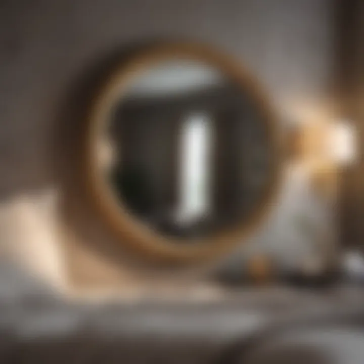 Luxury Golden Accent Mirror in Modern Bedroom