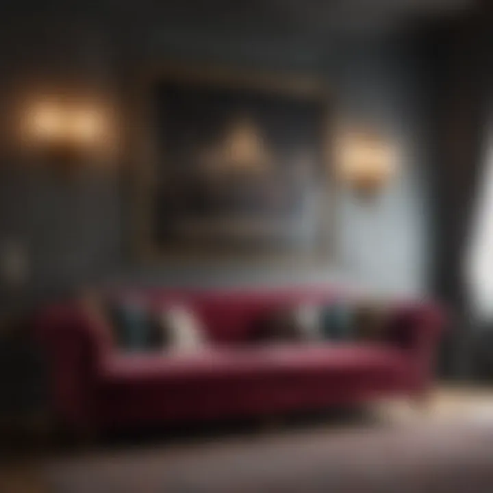 Opulent Velvet Sofa in Luxurious Living Room