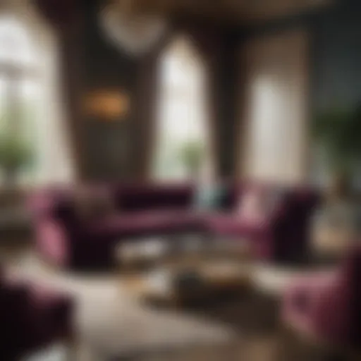 Luxurious Velvet Sofa in Opulent Living Room