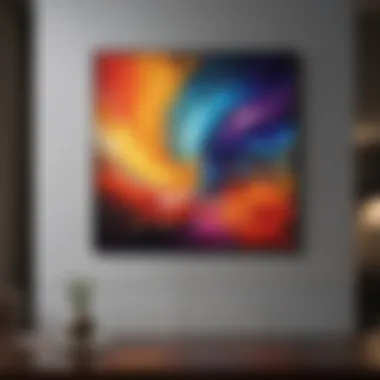 Abstract art painting in office room