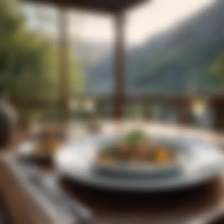 Luxurious Plate Selection with Nature Background