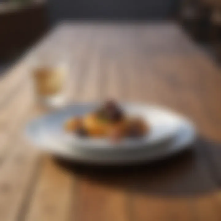 Minimalist Plate Arrangement on Wooden Deck