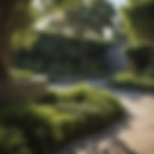 Lush greenery in modern landscape design