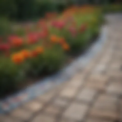 Flower Bed Border with Intricate Mosaic Design