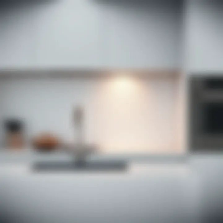 Contemporary subway tile backsplash in a minimalist setting