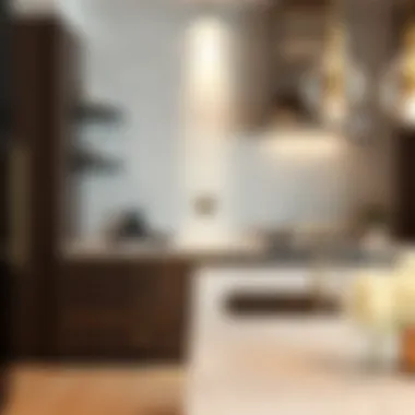 Luxurious marble backsplash enhancing a sophisticated interior