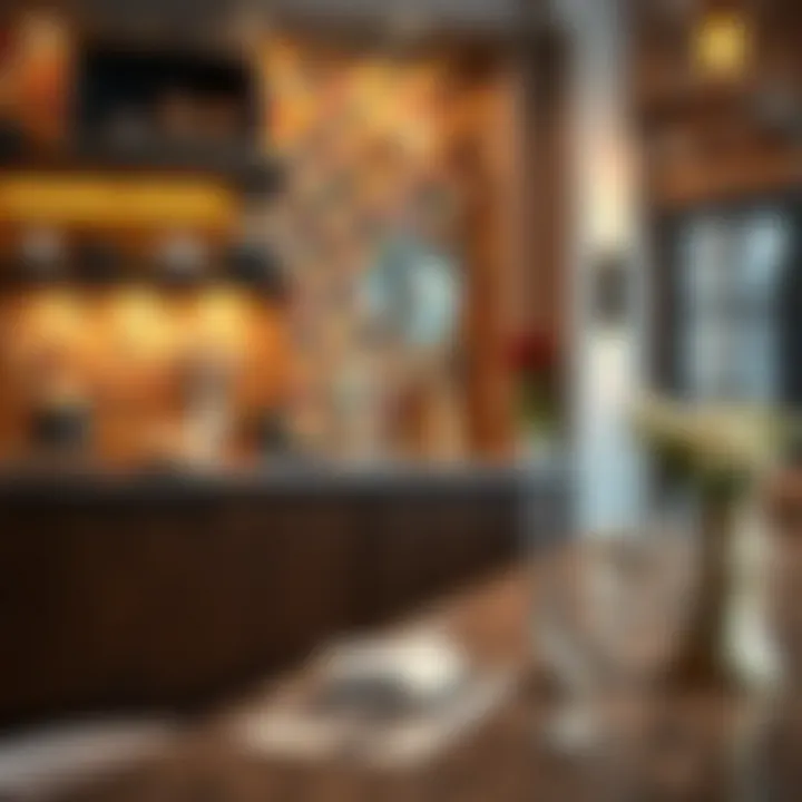 Vibrant mosaic backsplash adding character to a living space