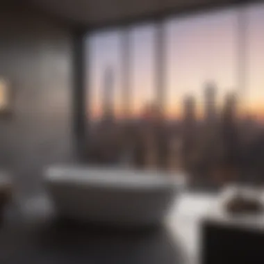 Freestanding Bathtub with City View