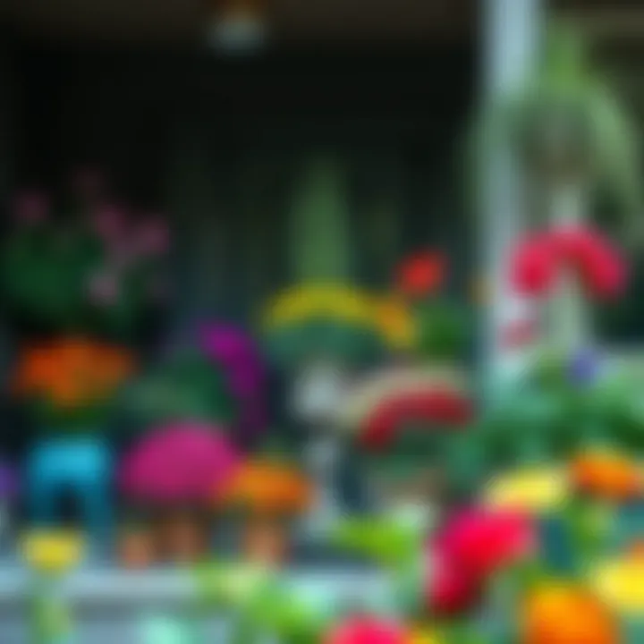 Vibrant Flora on Display Beautifully arranged plants and flowers on the porch