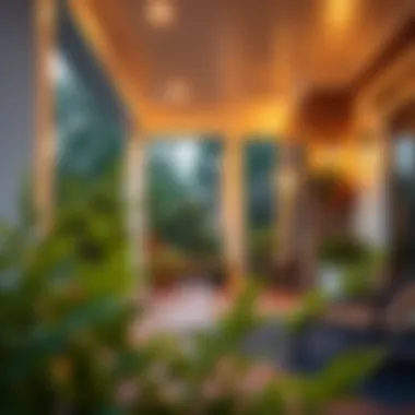 Ambiance Enhancement with Lighting Stylish lighting options enhancing porch ambiance