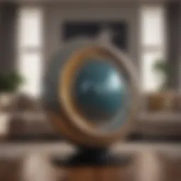 Abstract modern sculpture in living room