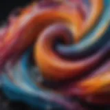 Abstract painting of swirling colors