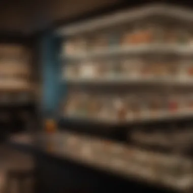 Contemporary LED-lit Glass Bar Shelves