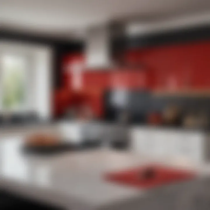 Sophisticated Red, Black, and White Kitchen Decor