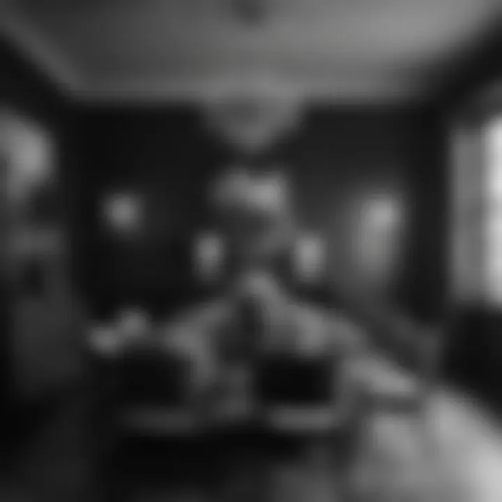 Artistic black and white dining room wall art