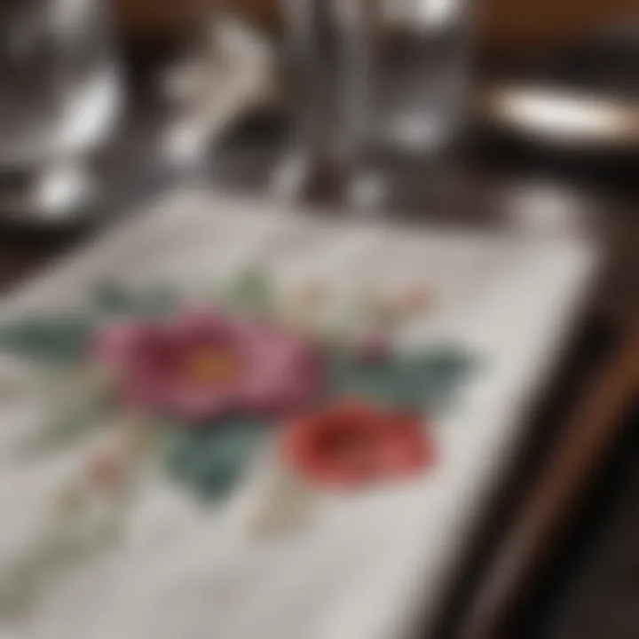 Embossed floral napkin pattern