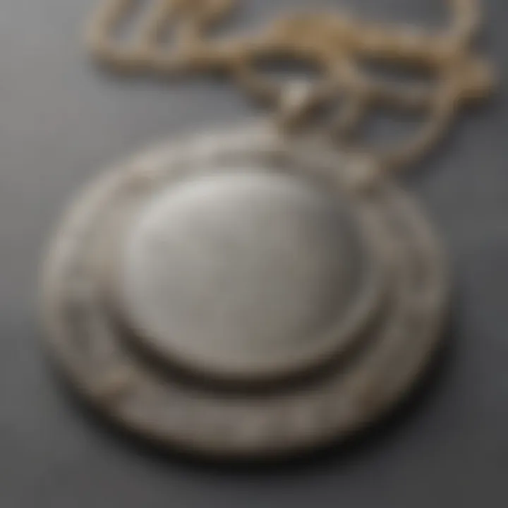 Close-up of Engraved Inscriptions on Necklace