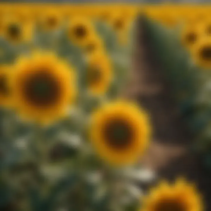 Sunflower field in vibrant yellow